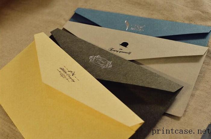 5号彩色信封300只小批量烫金烫银定制